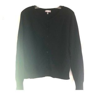 💯% CASHMERE NEIMAM MARCUS BLACK CARDIGAN SWEATER